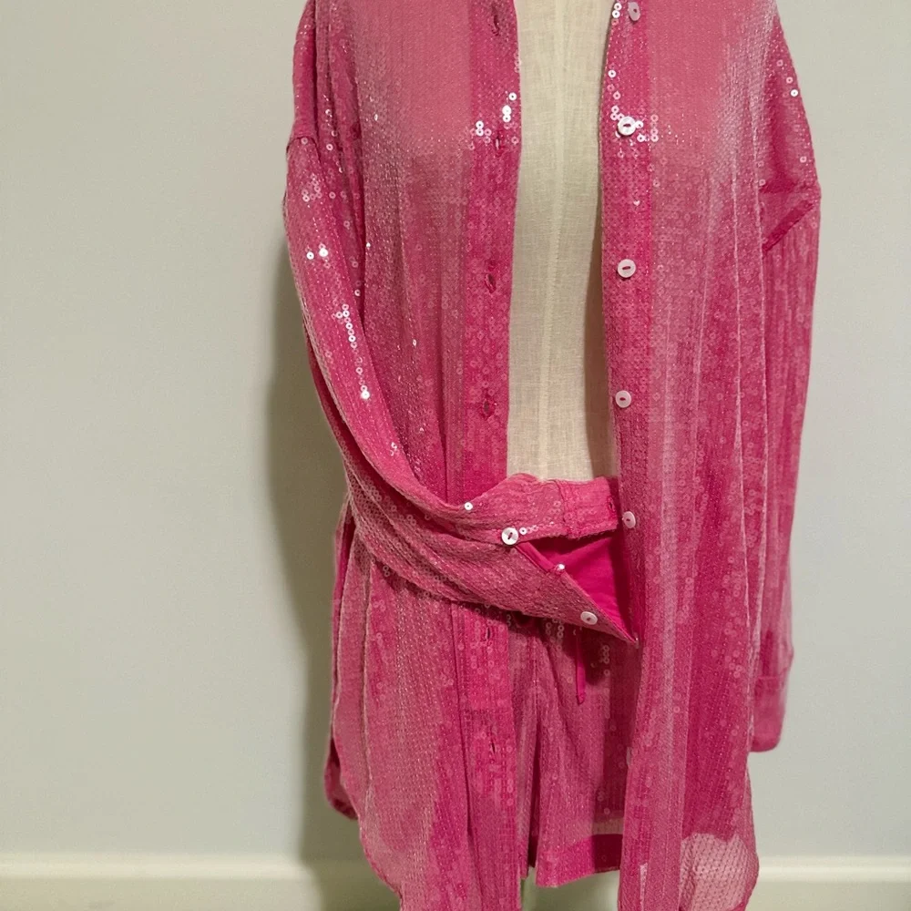 Victoria's Secret Hot Pink Sequin Swim Coverup - Picture 4 of 7